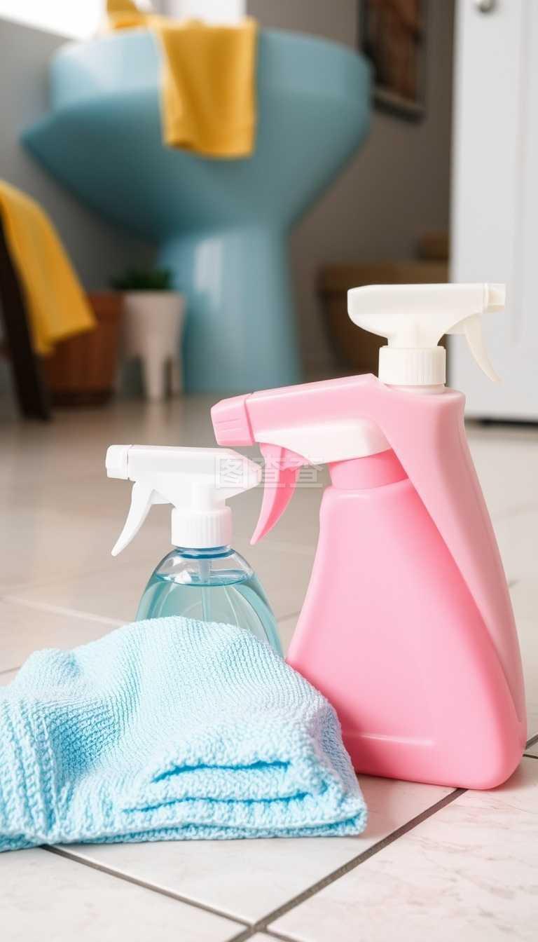 关闭粉红色清洁产品